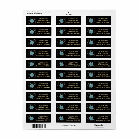 Hanukkah Return Labels "Dreidel Spinner" (Full Sheet)