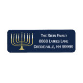 Hanukkah Return Labels "Elegant Menorah" (Voorkant)