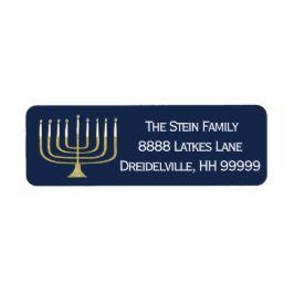 Hanukkah Return Labels "Elegant Menorah"