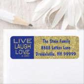 Hanukkah Return Labels Gold/Blue "Love a Latke" (Insitu)