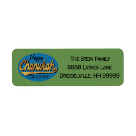 Hanukkah Return Labels "Retro Happy Chanukah"