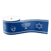 Hanukkah Ribbon | Menorah, ster van David, Dreidel Grosgrain Lint (Spoel)