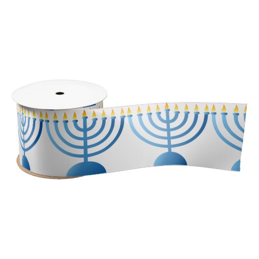 Hanukkah Ribbon Satijnen Lint (Spoel)
