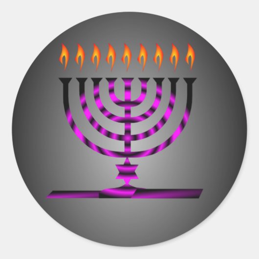 Hanukkah Ronde Sticker (Voorkant)
