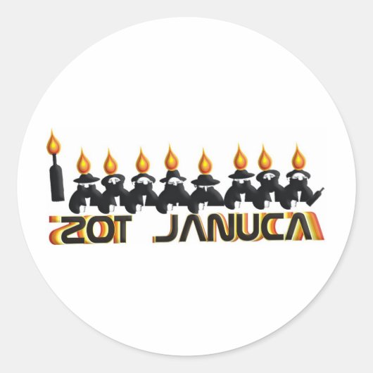 Hanukkah Ronde Sticker (Voorkant)