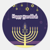 Hanukkah Ronde Sticker (Voorkant)