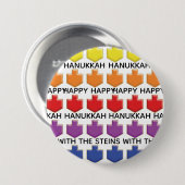 Hanukkah Round Button, 3D Dreidels personaliseren Ronde Button 7,6 Cm (Voorkant /achterkant)