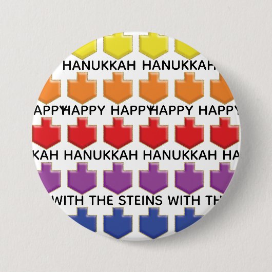 Hanukkah Round Button, 3D Dreidels personaliseren Ronde Button 7,6 Cm (Voorkant)