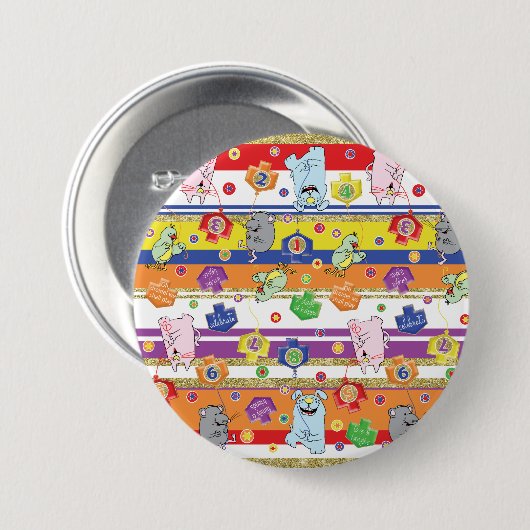 Hanukkah Round Button, muis en vrienden Ronde Button 7,6 Cm (Voorkant /achterkant)