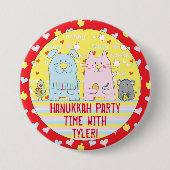 Hanukkah Round Button, persoonlijke muizen en vrie Ronde Button 7,6 Cm (Voorkant)