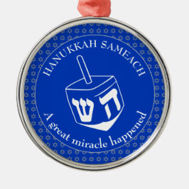 HANUKKAH SAMEACH | Chanukah | Dreidel Metalen Ornament