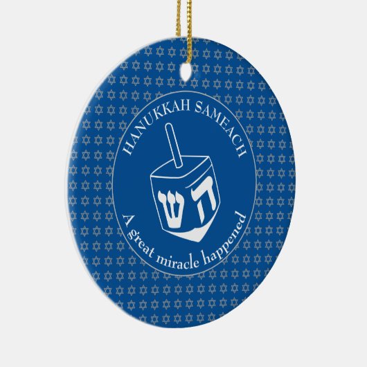 HANUKKAH SAMEACH | Dreidel | Chanukah Keramisch Ornament (Rechts)