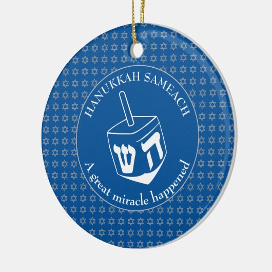 HANUKKAH SAMEACH | Dreidel | Chanukah Keramisch Ornament (Links)