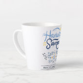 Hanukkah Sameach | Eenvoudige Elegante Chanoeka fa Latte Mok (Linkerhoek)