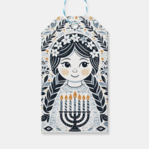 Hanukkah Sameach Elegance Gift Labels: Een vleugje