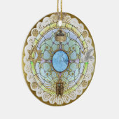 Hanukkah Sanctuary Window Ceramic Ornament (Rechts)