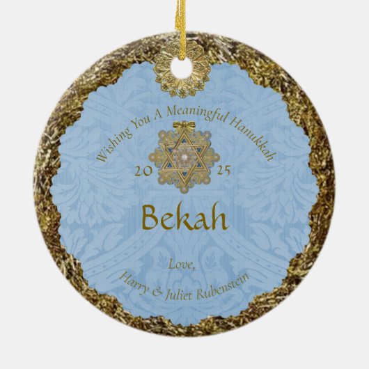 Hanukkah Sanctuary Window Ceramic Ornament (Achterkant)