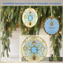 Hanukkah Sanctuary Window Keramisch Ornament
