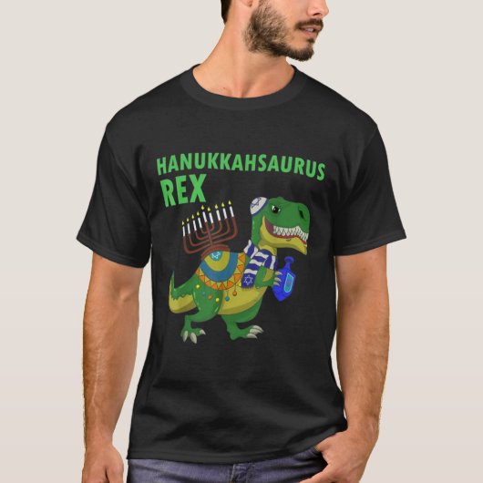 Hanukkah Saurus Rex Funny T Rex Dinosaur Hanukkah T-shirt (Voorkant)