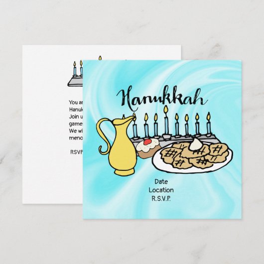 Hanukkah Save The Date (Voorkant / Achterkant)