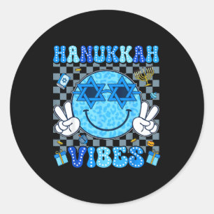 Hanukkah-sfeer Chanukah pyjama Fijne Hanukkah Mann Ronde Sticker