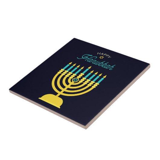 Hanukkah Shabbat Art Tegeltje (Zijkant)