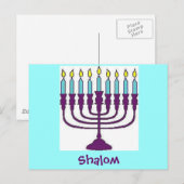 Hanukkah Shalom Feestdagenkaart (Voorkant / Achterkant)