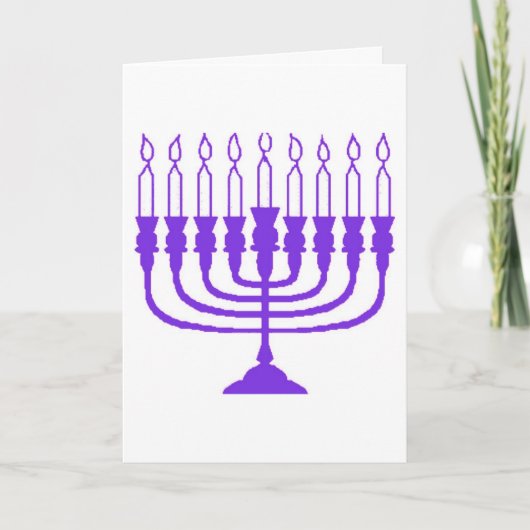 Hanukkah Shalom Menorah Feestdagen Kaart (Voorkant)