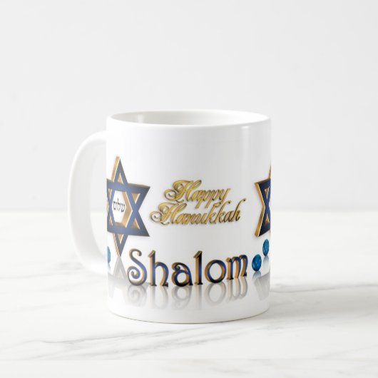 Hanukkah Shalom mok (Voorkant links)