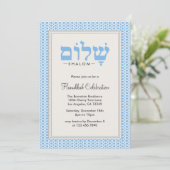 Hanukkah Shalom Party Invitation Card Kaart (Staand voorkant)