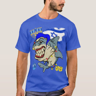 Hanukkah Shark Jewish Holiday Menorah Chanukah Des T-shirt