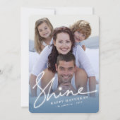 Hanukkah Shine Glow Bright Star van David Foto Feestdagenkaart (Voorkant)