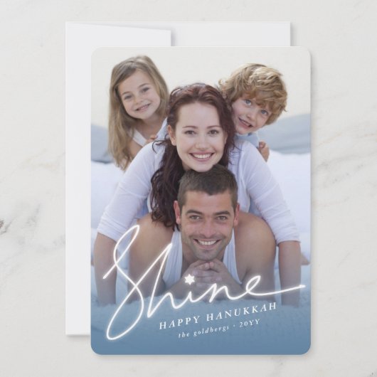 Hanukkah Shine Glow Bright Star van David Foto Feestdagenkaart (Voorkant)