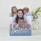 Hanukkah Shine Glow Bright Star van David Foto Feestdagenkaart (Staand voorkant)