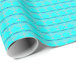 Hanukkah Silver Menorah op Aqua Blue Cadeaupapier<br><div class="desc">Inpakpapier met zilveren menora met blauwe kaarsen en gele kaarsvlam patroon op een aqua blauwe achtergrond. . Perfect voor de Joodse feestdag van Chanoeka (Chanoeka).</div>