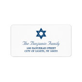Hanukkah Simple Blue Star van David Holiday Etiket (Voorkant)