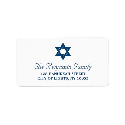 Hanukkah Simple Blue Star van David Holiday Etiket (Voorkant)