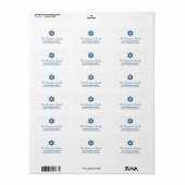 Hanukkah Simple Blue Star van David Holiday Etiket (Full Sheet)