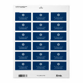 Hanukkah Simple Star van David Blue Holiday Etiket (Full Sheet)