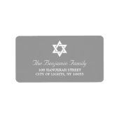 Hanukkah Simple Star van David Gray Holiday Adres Etiket (Voorkant)