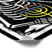 Hanukkah Skeleton Coffee Dreidel Jewish Menorah Ch Poster (Hoek)