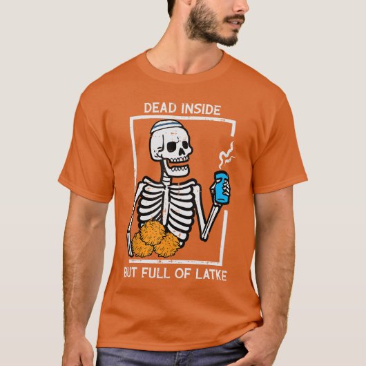 Hanukkah Skeleton Dead Inside Full Latke Chanukah T-shirt (Voorkant)