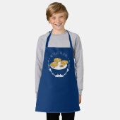 Hanukkah Smiling Latkes Blue White Holiday Schort (Gedragen)