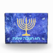 Hanukkah Sneeuwstorm Menorah Fotoblokken (Voorkant)