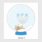 Hanukkah Snow Wereldbol Sticker (Vel)