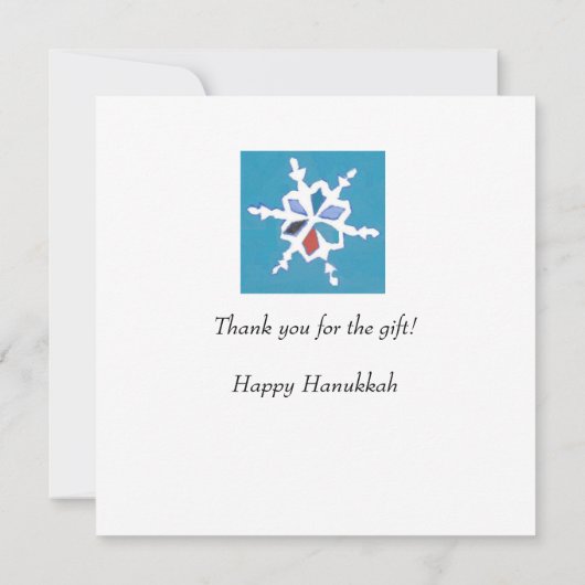 Hanukkah Snowflake Bedankkaart (Achterkant)