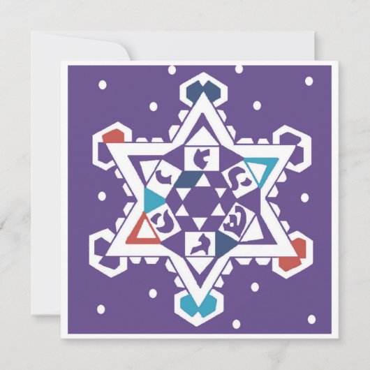Hanukkah Snowflake Bedankkaart (Voorkant)