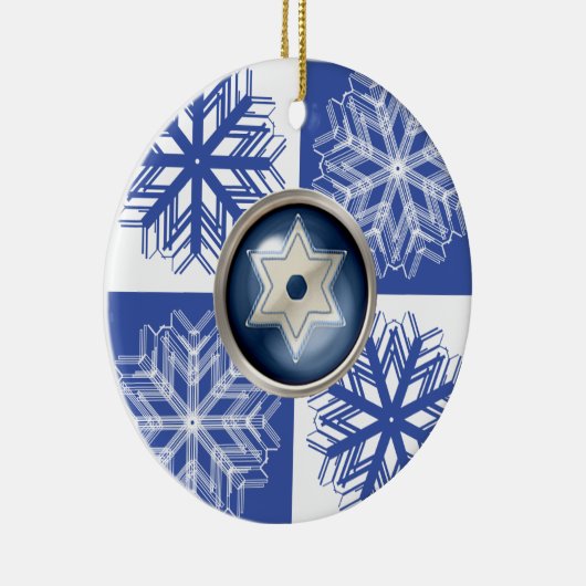 Hanukkah Snowflake Star van David Holiday Ornament (Rechts)