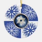 Hanukkah Snowflake Star van David Holiday Ornament (Voorkant)