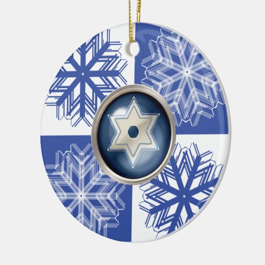 Hanukkah Snowflake Star van David Holiday Ornament (Links)